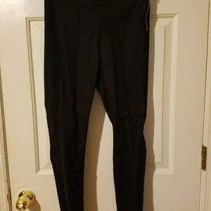 h&m cigarette black pant with side gold zipper